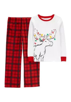 Promo 🧨 Carter's® Boys 4-7 2-Piece Reindeer Cotton & Fleece PJs 😍