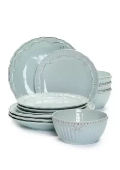 Budget 🎉 Modern. Southern. Home.™ Capri Robin's Egg 12 Piece Dinnerware Set 🎁 -Southern Home Sales Shop Belk 231