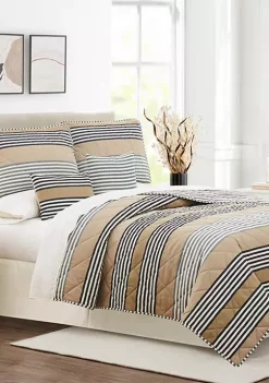Hot Sale 🌟 Modern. Southern. Home.™ Tan Wide Stripe 6-Piece Quilt Set 😉 7 Hot Sale 🌟 Modern. Southern. Home.™ Tan Wide Stripe 6-Piece Quilt Set 😉 -Southern Home Sales Shop Belk 239