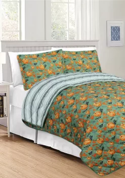 Promo 🤩 Modern. Southern. Home.™ Harvest Pumpkin Reversible 3-Piece Quilt Set 🔔