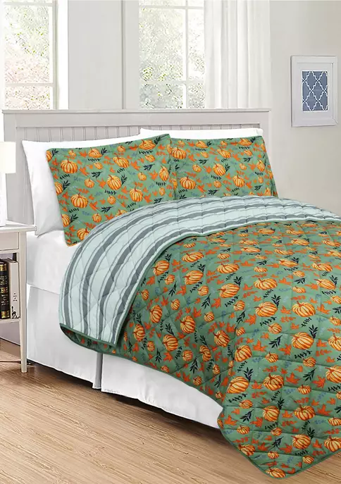 Promo 🤩 Modern. Southern. Home.™ Harvest Pumpkin Reversible 3-Piece Quilt Set 🔔 3 Promo 🤩 Modern. Southern. Home.™ Harvest Pumpkin Reversible 3-Piece Quilt Set 🔔