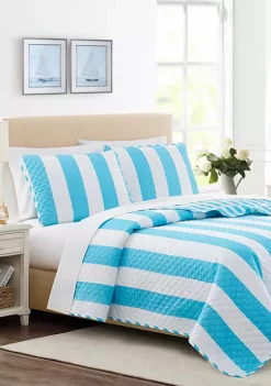 Deals ๐ Modern. Southern. Home.โข Wide Stripe 3 Piece Quilt Set ๐งจ