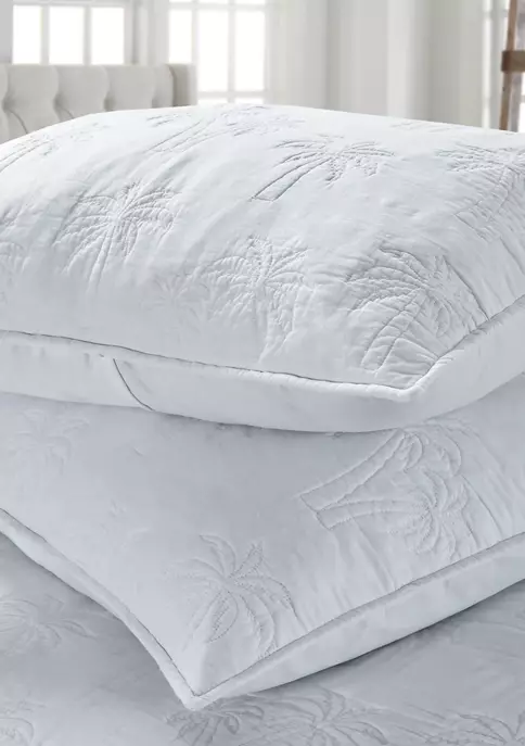 Promo 🎁 Modern. Southern. Home.™ White Solid Palm Quilt Set 🔔 5 Promo 🎁 Modern. Southern. Home.™ White Solid Palm Quilt Set 🔔 - Image 3