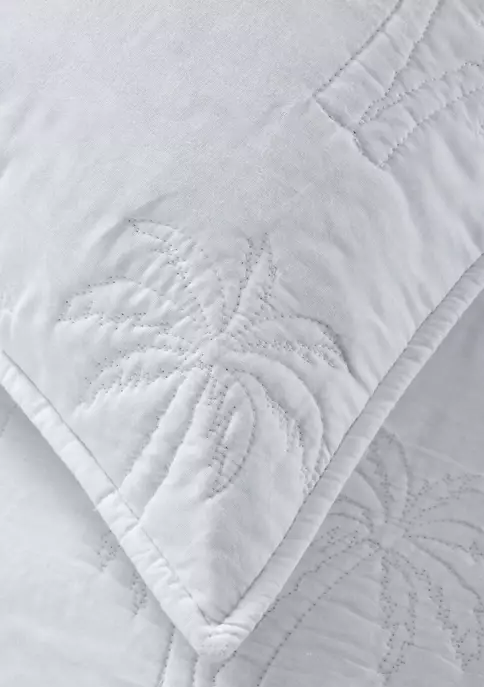Promo 🎁 Modern. Southern. Home.™ White Solid Palm Quilt Set 🔔 6 Promo 🎁 Modern. Southern. Home.™ White Solid Palm Quilt Set 🔔 - Image 4