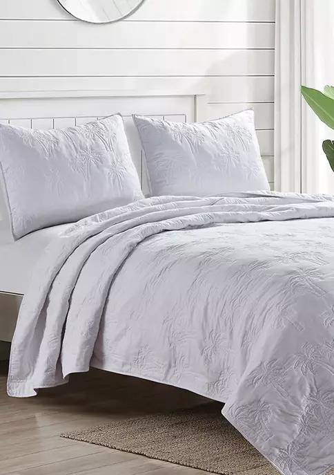 Promo 🎁 Modern. Southern. Home.™ White Solid Palm Quilt Set 🔔 7 Promo 🎁 Modern. Southern. Home.™ White Solid Palm Quilt Set 🔔 - Image 5
