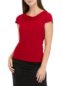 Top 10 🧨 Kasper 👩 Women's Short Sleeve Solid Cowl Neck Top 👍