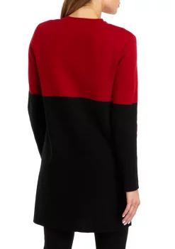 Best Pirce 👏 Kasper 👩 Women's Long Sleeve Color Block Open Front Sweater 🎁 -Southern Home Sales Shop Belk 913