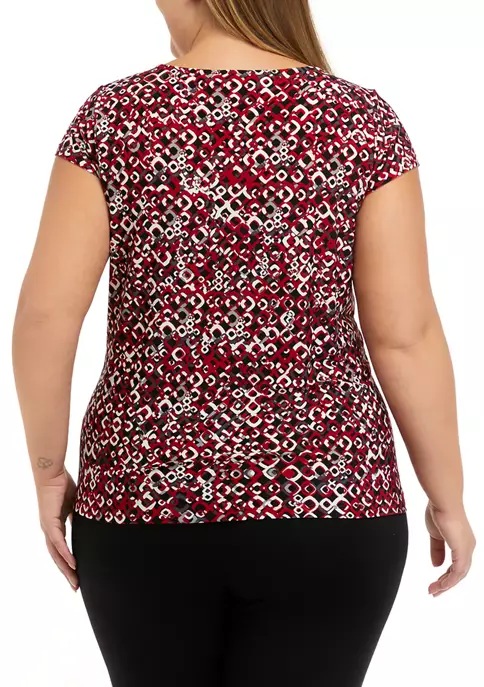 Brand new ๐ Kasper Plus Size Short Sleeve Cowl Neck Printed Top โ 4 Brand new ๐ Kasper Plus Size Short Sleeve Cowl Neck Printed Top โ - Image 2