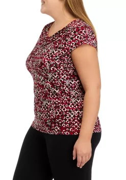 Brand new ๐ Kasper Plus Size Short Sleeve Cowl Neck Printed Top โ 8 Brand new ๐ Kasper Plus Size Short Sleeve Cowl Neck Printed Top โ -Southern Home Sales Shop Belk 919