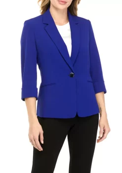 Budget 🤩 Kasper 👩 Women's Long Sleeve One Button Jacket 😀