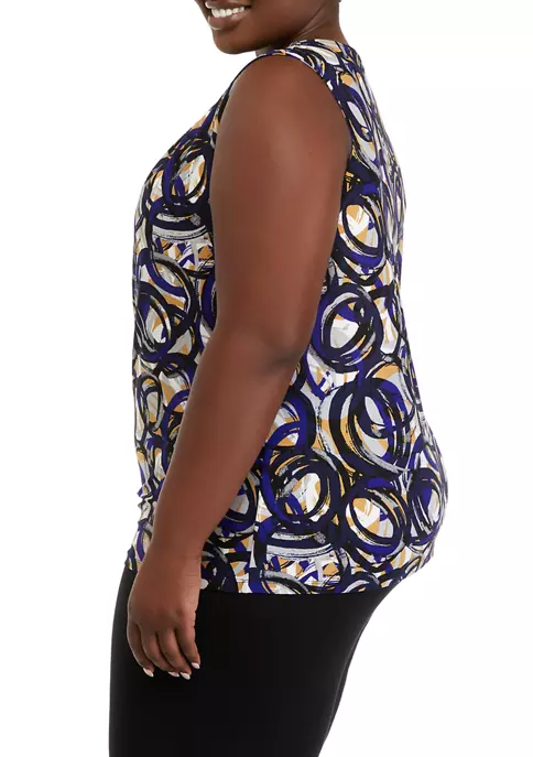 Cheap 💯 Kasper Plus Size Circle Print Keyhole Top ❤️ 5 Cheap 💯 Kasper Plus Size Circle Print Keyhole Top ❤️ - Image 3