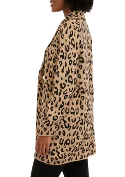 Wholesale 🛒 Kasper 👩 Women's Long Sleeve Leopard Cardigan Jacket 👍 -Southern Home Sales Shop Belk 973